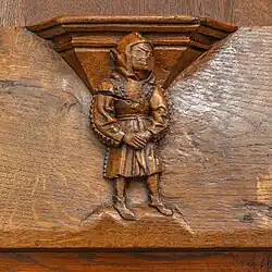 Detail of a misericord from the Great Church of Breda, carved in the 15th century, and defaced during the Great Iconoclasm.