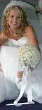 A bride with a Stephanotis bouquet