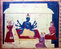 Brihat Ushaharan, an 18th-century manuscript illustration of Garhgoan school of painting