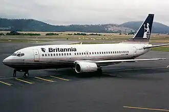 Britannia Airways Boeing 737-3T5, in 1989
