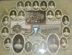 Britannia Boat Club war canoe crew c 1906 at Britannia Yacht Club