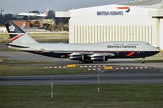 A Boeing 747-400 with Landor livery in 2020