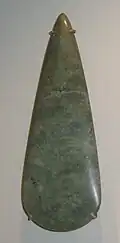 Neolithic jadeite axe head, found in England but made from stone from the Italian Alps