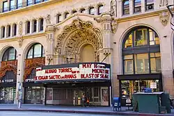 Million Dollar Theater in Los Angeles (2012), marquee advertising Mickey One and Blast of Silence