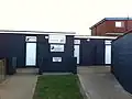 View of Changing Rooms from pitch entry/exit point.