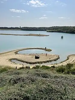 Broken Circle from Spiral Hill in 2021 showing shoreline erosion and vegetation