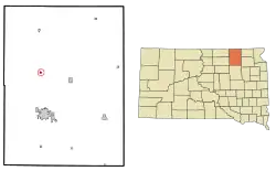 Location in Brown County and the state of South Dakota
