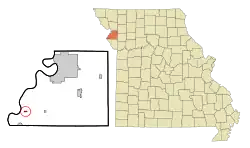 Location of Rushville, Missouri