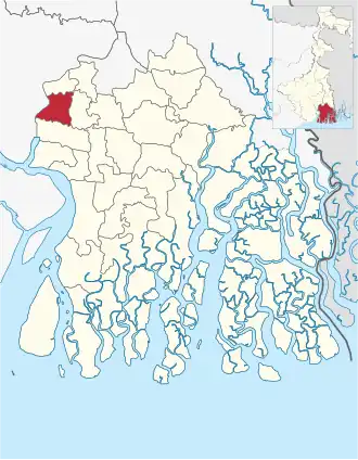 Location of Budge Budge II community development block in South 24 Parganas district