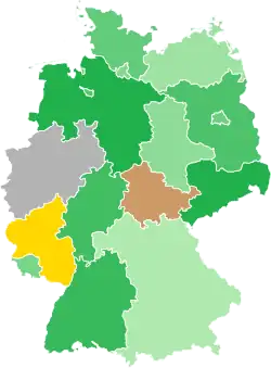 A coloured map of the states of Germany
