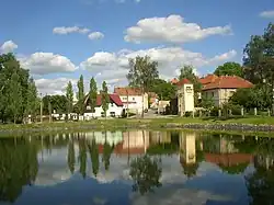 Pond in the town centre