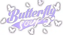 Title card with Butterfly Soup 2 in purple with outlines of butterflies surrounding