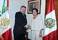 Peruvian Foreign Minister Rafael Roncagliolo and Mexican Foreign Secretary Patricia Espinosa in Mexico City; 2012.