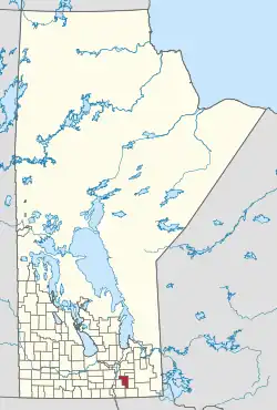 The Location of the RM of Hanover in Manitoba