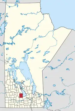 Location of WestLake-Gladstone in Manitoba.