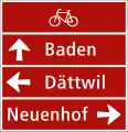 4.50.5 Signpost indicating directions for a particular type (here for bicycles)