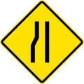 PF-1c Road narrows ahead on left side