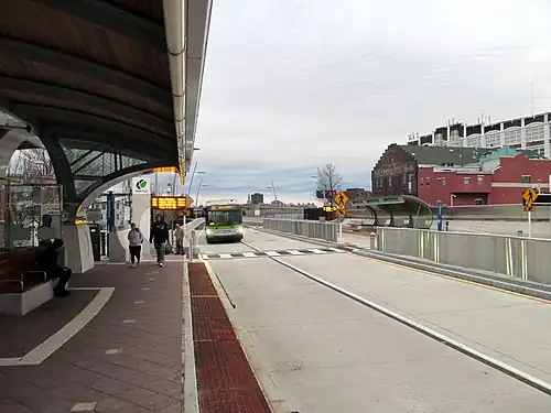 Parkville station along the CT Fastrak busway