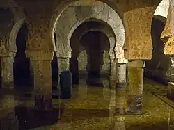 Aljibe (cistern) of the Veletas Palace, constructed to store potable rainwater, with arches dating to the Roman period