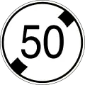 End of maximum speed limit
