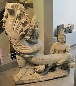 Devas pulling naga, Bayon style circa end of 12th century to early 13th century