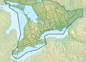 Map showing the location of Frontenac Arch Biosphere Reserve