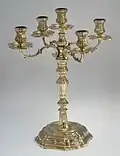 A five-armed candelabrum