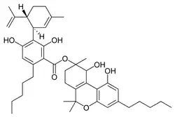 Chemical structure of cannabidiolic acid A cannabitriol ester.