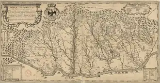 Runcu and the Jaleș River on a 1717 map