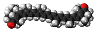 Space-filling model of the canthaxanthin molecule