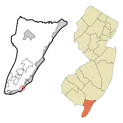 Map of Diamond Beach CDP in Cape May County
