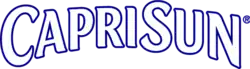 "Capri Sun" in sharp white letters with thin blue border