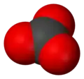 Space-filling model of the carbonate ion