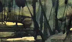 Abstract No. 231, or Cathedral Grove (after a poem by Barbara Colebrook Peace). Watercolour.