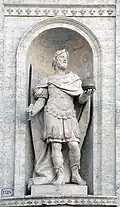 Charlemagne on the façade of San Luigi dei Francesi in Rome, by Pierre de l'Estache, c. 1730