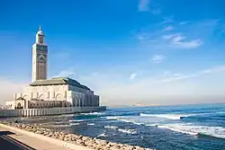 Hassan II Mosque overlooking the Atlantic Ocean