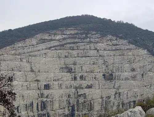 Mount Regogna with its disused marble pit, one of the biggest of the area