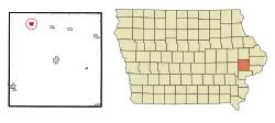 Location of Mechanicsville, Iowa