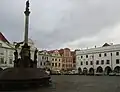 Marian column Cesky Krumlov town square