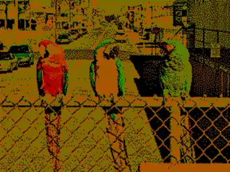 320 × 200 in 4 colors palette 0 low intensity