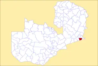 District location in Zambia