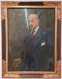 1945 portrait of Chaim Weizmann on display on the first floor