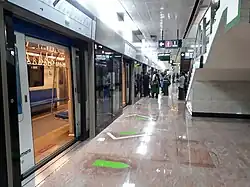 Full-height enclosed platform screen doors installed in an underground station of the Chennai Metro