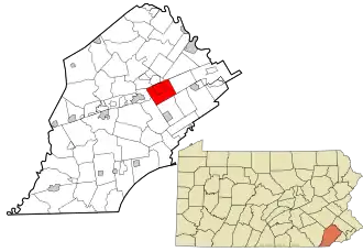 Location in Chester County and the state of Pennsylvania.