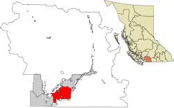 Location of Chilliwack within the Fraser Valley