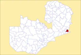 District location in Zambia