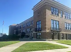 A Three-story brick building