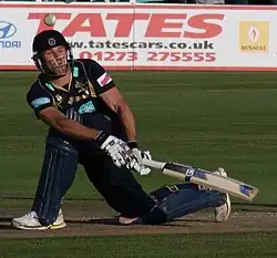 Colour photograph of a cricketer