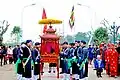 Ceremonial procession of Thành hoàng in Triều Khúc village.