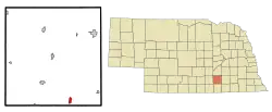 Location of Edgar, Nebraska